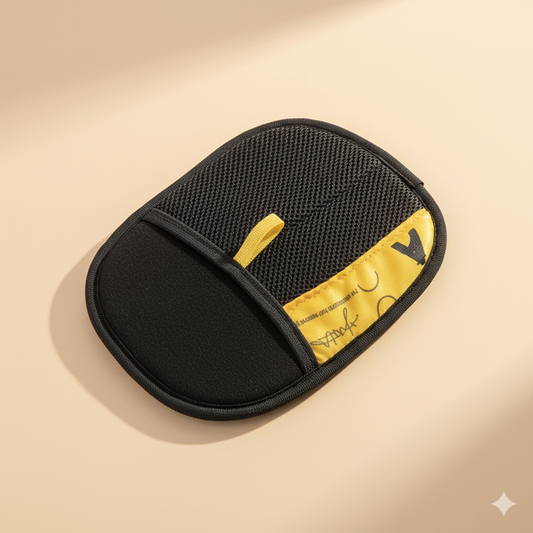 Pet hair cleaner glove removing fur